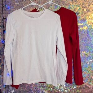NWOT‎ Time and Tru Long Sleeve Crewneck Tops – 2-Pack (Size Small)